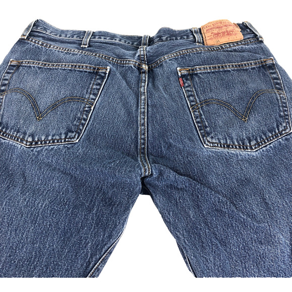 Vintage Levis 501 Jeans Men's 38x34 Straight Leg Button Fly Distressed 90s Denim - Picture 8 of 11